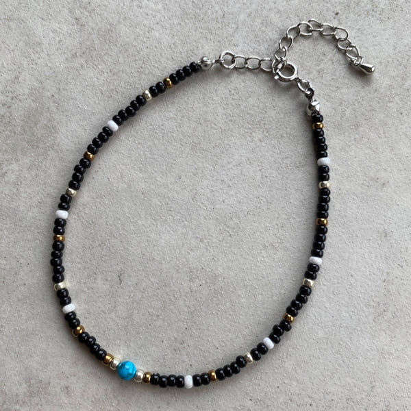 Nativecolor Beads Anklet 【Black】