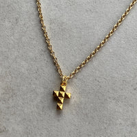 Gold  StudsCrossNecklace 50cm