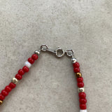 3㎜ Nativecolor Beads Necklace 【Red】 55cm