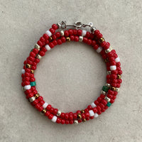 3㎜ Nativecolor Beads Necklace 【Red】 55cm