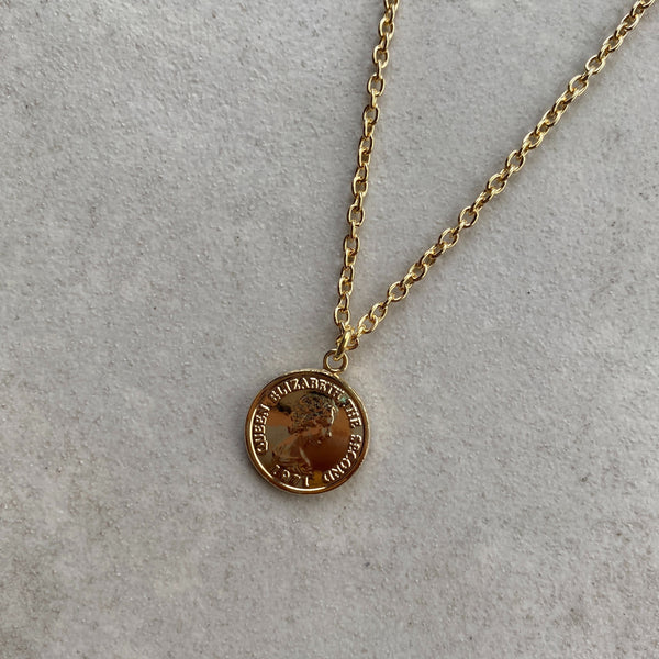 Gold Elizabeth CoinNecklace 50cm