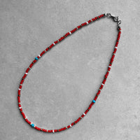Nativecolor Beeds short Necklace 【Red】