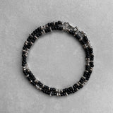 Mix BeadsNecklace 45cm【Silver&Black】No1