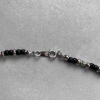 Mix BeadsNecklace 45cm【Silver&Black】No1