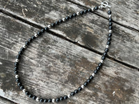 6mm Silver×Black MixPearlNecklace 45cm