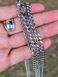 Silver “Kihei” FlatLink ChainNecklace 50cm