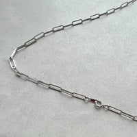Silver PaperClip ChainNecklace 60cm