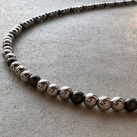 4㎜ MetalPearlNecklace BlackPearl Mix 45cm
