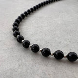 6mm BlackPearlNecklace MetalBeads Mix 45cm