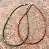 3mm MatteGreen Beeds Necklace 45cm