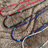 Turquoise Mix BeadsNecklace 60cm【Blue 3mm Beads】
