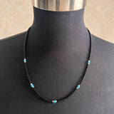 Turquoise Mix BeadsNecklace 60cm【Black 3mm Beads】