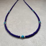 Turquoise Mix BeadsNecklace 60cm【Blue 3mm Beads】