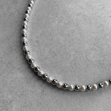 4㎜ SilverMetalPearlMix GlassPearlNecklace 45cm