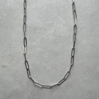 Silver PaperClip ChainNecklace 45cm