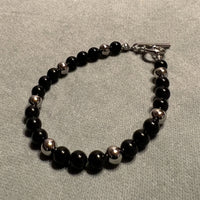 6mm Silver×Black MixPearl Bracelet